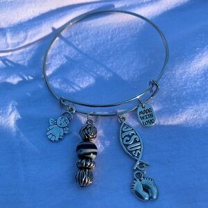 Brand New! Handmade! Adjustable Charm Bangle Bracelet!